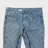 Givenchy 4G Jacquard Denim Mens 34x34 Blue Oversized Fit Light Wash Monogram Pants