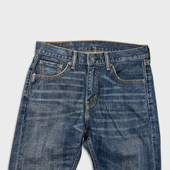 Levi's 505 Jeans Mens 30x30 Blue Regular Fit Straight Leg Dark Wash Faded Denim Pants
