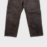 Carhartt Pants Mens 36x30 Brown Loose Fit Double Knee Workwear Carpenter Canvas
