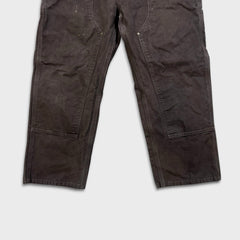Carhartt Pants Mens 36x30 Brown Loose Fit Double Knee Workwear Carpenter Canvas