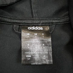 Adidas Essentials Jacket Mens Small Black 3 Stripe Full Zip Hooded Windbreaker