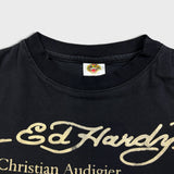 Vintage Y2K Don Ed Hardy Christian Audigier T Shirt Mens Large Black Skull Graphic Tee