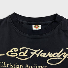Vintage Y2K Don Ed Hardy Christian Audigier T Shirt Mens Large Black Skull Graphic Tee
