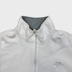 Vintage Y2K Nike Sportswear Sweatshirt Mens 2XL White Swoosh Full Zip Sweater