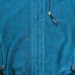 Vintage 90s Patagonia Fleece Mens Medium Blue USA Full Zip Synchilla Jacket