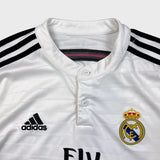 2014/15 Adidas Ronaldo #7 Real Madrid Home Long Sleeve Jersey Mens Medium White