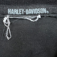 Vintage Y2K Harley Davidson Skull Shirt Mens XL Black Spell Out Long Sleeve Tee