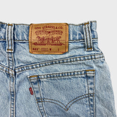 Vintage 90s Levi's 521 Jeans Womens 27x4 Blue Distress Cut Off Frayed Shorts