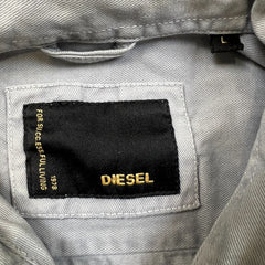 Diesel Shirt Mens Large Gray Western Long Sleeve Preppy Denim Button Up