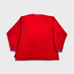 Vintage 90s Tommy Hilfiger Fleece Mens XL Red Pullover Spell Out Jacket