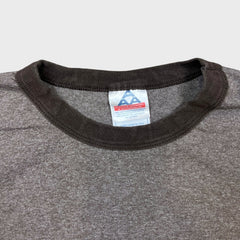 Vintage Y2K Alstyle Blank Ringer T Shirt Mens Small Brown Short Sleeve Tee