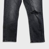 Levi's Wedgie Straight Jeans Womens 31x26 Black Distressed High Rise Wash Denim Pants