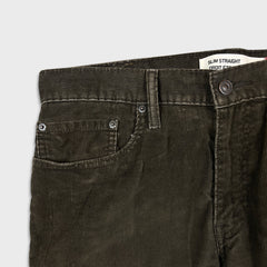 Levi's 514 Pants Mens 32x29 Brown Slim Straight Fit Corduroy Y2K Casual Trouser