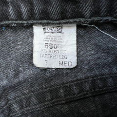 Vintage Levi's 550 Jeans Womens 27x30 Black Relaxed Fit Tapered Leg 90s Denim Pants