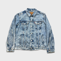 Levi's Type III Denim Jacket Mens Large Blue Acid Wash Western Trucker