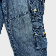Lauren Ralph Lauren Jeans Womens Size 10 Blue Cropped Cargo Dark Wash Denim Pants
