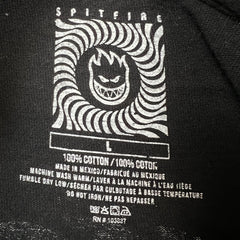 Spitfire Wheels T Shirt Mens Large Black Flame Graphic Skater Short Sleeve Tee