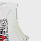 Vintage 80s URIAH HEEP Head First Sleeveless Mens Medium White Rock Promo Band Tank Top