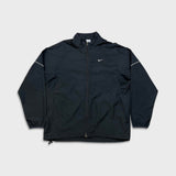 Vintage Y2K Nike Sportswear Jacket Mens Large Black Swoosh Full Zip Windbreaker Bomber