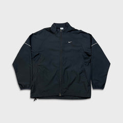 Vintage Y2K Nike Sportswear Jacket Mens Large Black Swoosh Full Zip Windbreaker Bomber