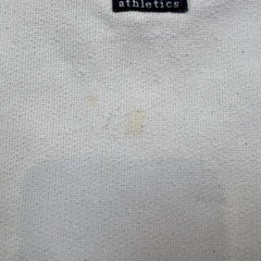 Vintage 90s Nike Athletics 1/4 Zip Sweatshirt Mens Medium White Swoosh Pullover