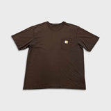 Carhartt T Shirt Mens XL Brown Original Fit Workwear Distressed Faded Pocket Tee