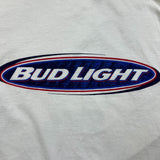 Vintage Y2K Bud Light T Shirt Mens XL White Beer Logo Graphic Short Sleeve Tee