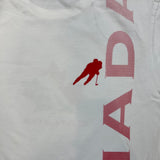 Vintage Y2K Team Canada Hockey T Shirt Mens Large White Bulletin Sleeve Flag Tee