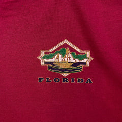 Vintage 90s Florida Sailing T Shirt Mens Large Red Retro Souvenir Sailboat Tee