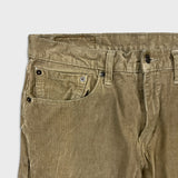 Levi's 502 Pants Mens 32x26 Beige Corduroy Tapered Stretch Regular Fit Mid Rise