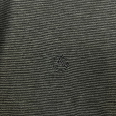 Armani Collezioni Polo Shirt Mens Small Grey Striped Lightweight Knit Tee