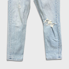 Levi's 501 S Jeans Womens 31x28 Blue Skinny Fit Slim Taper Distressed Light Wash Pants