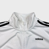 Adidas Sweatshirt Mens Medium White Essentials 3 Stripe Full Zip Tracksuit Top