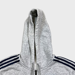 Adidas Hoodie Mens Large Gray Essentials Spell Out Full Zip Hooded Sweater