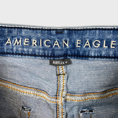 American Eagle Jeans Mens 30x32 Blue Air Flex + Slim Light Wash Faded Denim Pants