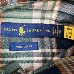 Polo Ralph Lauren Plaid Shirt Mens XL Green Button Up Preppy Long Sleeve