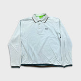 HUGO BOSS Long Sleeve Polo Shirt Mens Medium Blue Preppy Casual Pullover