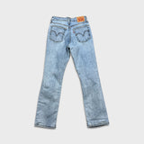 Levi's Wedgie Straight Jeans Womens 26x28 Blue Distressed Light Wash Denim Pants