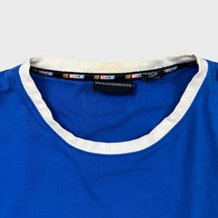 Vintage Y2K NASCAR Blank T Shirt Mens XL Blue Racing Sportswear Short Sleeve Tee