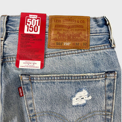 Levis 501 Jeans Mens 32x32 Blue 150th Anniversary Sashiko Boro Patchwork Distressed Denim Pants