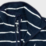 Nautica Fleece Mens XS Blue Full Zip Nature Outdoor Striped Jacket