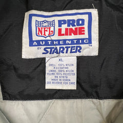 Vintage 90s Starter Pro Line Oakland Raiders Jacket Mens XL Black NFL Football 1/4 Zip Pullover