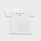 Vintage 90s Nike Toronto Maple Leafs T Shirt Mens Medium White Distressed NHL Tee