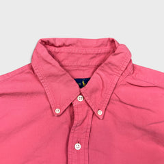 Polo Ralph Lauren Shirt Mens Large Pink Pony Casual Button Up