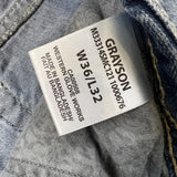 Silver Jeans Co. Grayson Mens 36x29 Blue Relaxed Fit Straight Leg Light Wash Denim Pants