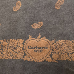 Carhartt WIP Long Sleeve Paisley Tee Buckeye Mens Large Brown Faded Shirt