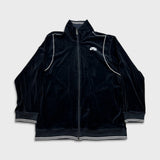 Vintage Y2K Nike Air Sweatshirt Mens Large Black Sportswear Swoosh Full Zip Velour Track Top