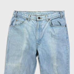Vintage 90s Levi's 619 Jeans Mens 32x29 Orange Tab Light Wash Frayed Leg Denim Pants