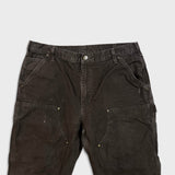 Carhartt Pants Mens 36x30 Brown Loose Fit Double Knee Workwear Carpenter Canvas