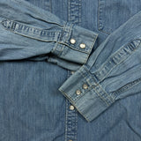 Levi's Barstow Denim Shirt Men XL Blue Light Wash Casual Jean Western Pearl Snap